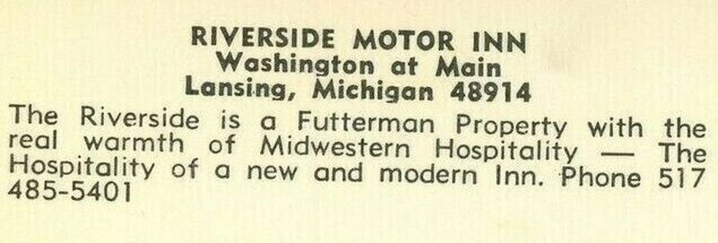 Riverside Motor Inn (Deluxe Inn, Riverside Manor) - Old Postcard Photo